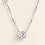 Abigail round moissanite solitaire necklace in silver tone