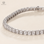 Addison moissanite tennis bracelet open basket construction
