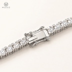 Addison moissanite tennis bracelet box clasp detail
