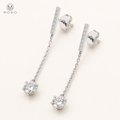 Alice 5mm round moissanite drop earrings in 925 silver