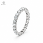 Ashley round moissanite full eternity ring on a clean white background