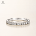 Ashley 3mm round moissanite eternity ring low side view