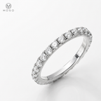 Ashley round moissanite full eternity ring setting detail