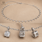 Aurora four prong moissanite basket setting side and underside detail