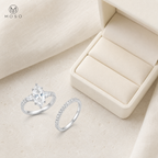 Avery bridal ring set with jewellery box