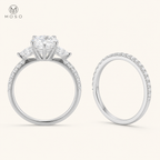 Avery 3ct marquise moissanite ring set side profile