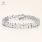Camila one row marquise moissanite tennis bracelet on ivory, MOSO UAE
