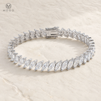 Camila one row marquise moissanite bracelet in 925 sterling silver