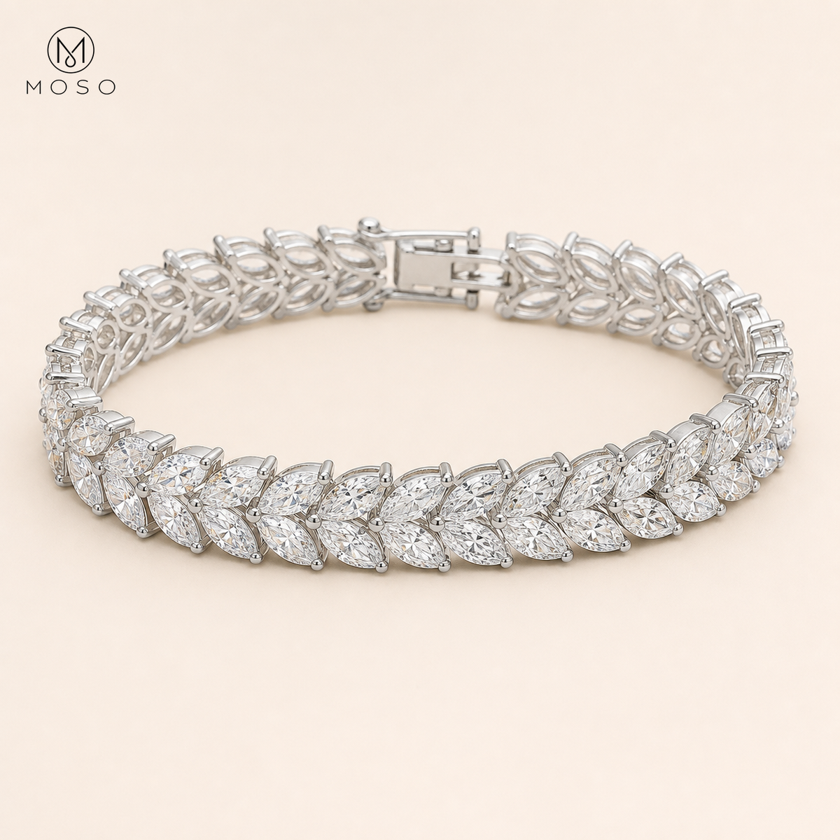 Camila two row marquise moissanite tennis bracelet