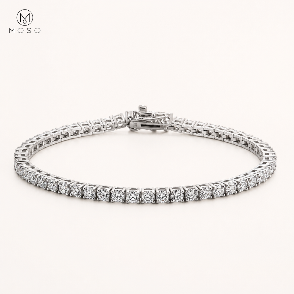 Camila 3 mm round moissanite tennis bracelet