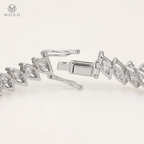 Camila moissanite tennis bracelet box clasp and safety arms