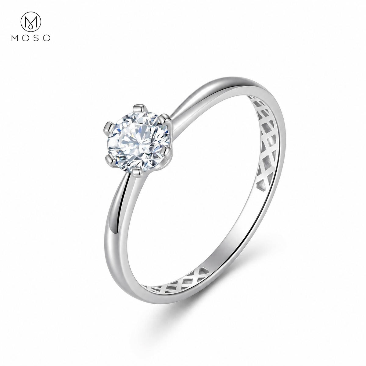 Claire 0.5 ct round moissanite solitaire ring