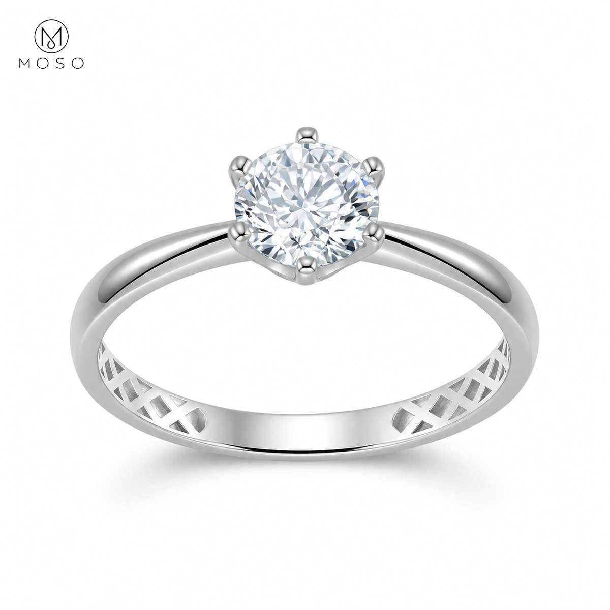 Claire 1 ct round moissanite solitaire engagement ring