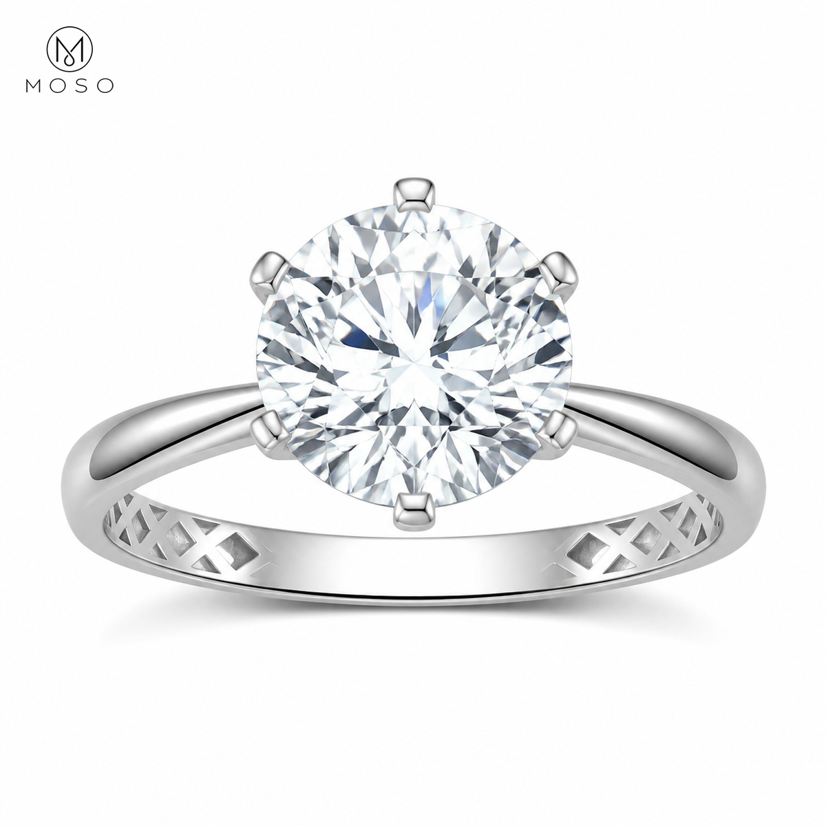Claire 5 ct round moissanite statement solitaire ring