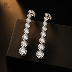 Eliana 38 mm 3.18cttw silver moissanite linear drop earrings