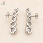 Eliana five stone moissanite earrings rear post detail