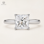 Ella princess cut moissanite ring top view