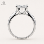 Ella four prong princess cut ring side profile