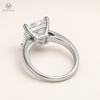 Ella princess cut solitaire ring rear profile