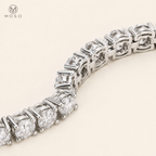 Emma moissanite tennis bracelet flexible link construction detail