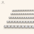 Emma round moissanite tennis bracelet stone size comparison