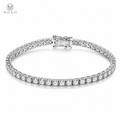 Emma round moissanite tennis bracelet on a clean white background
