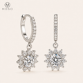 Evelyn pavé huggie style moissanite drop earrings, clasp and side detail | MOSO