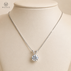 Grace 45cm round moissanite necklace proportion view