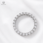 Top view of Hailey round moissanite full eternity wedding band