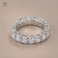 Hailey bold 5mm round moissanite full eternity ring in silver tone