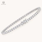 Hannah single row tennis bracelet top view