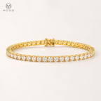 Hannah round stone tennis bracelet in gold tone