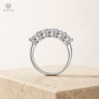 Harper five stone moissanite wedding band side profile