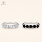 Harper clear and black moissanite five stone ring options
