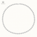 Hazel 3mm moissanite bezel tennis necklace in silver tone