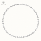 Hazel 3mm moissanite bezel tennis necklace in silver tone