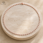 Hazel rose gold tone moissanite bezel necklace