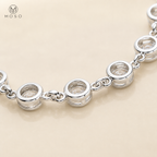 Hazel moissanite necklace open back bezel detail