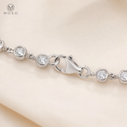 Hazel moissanite bubble necklace lobster clasp detail
