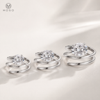 Jessica round moissanite spiral ring in 1ct, 2ct and 3ct sizes