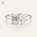 Kennedy 2ct pear and emerald cut moissanite ring