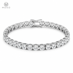 Lauren round moissanite tennis bracelet on a clean white background