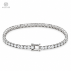Lauren 4mm round moissanite tennis bracelet overhead view