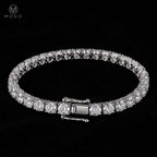 Lauren 6.5mm moissanite tennis bracelet on black velvet