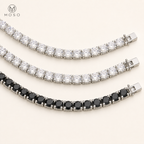 Layla clear and black Moissanite tennis necklace options