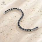 Flexible linked construction of the Lucy black moissanite bracelet