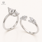 Madison marquise moissanite six prong setting rear gallery view