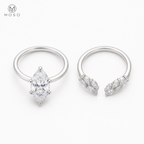 Madison 3 carat marquise moissanite ring set top view