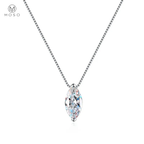Marquise moissanite pendant necklace in PT950 platinum, product detail