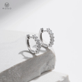 2mm Round Moissanite Small Hoop Earrings — product view 4